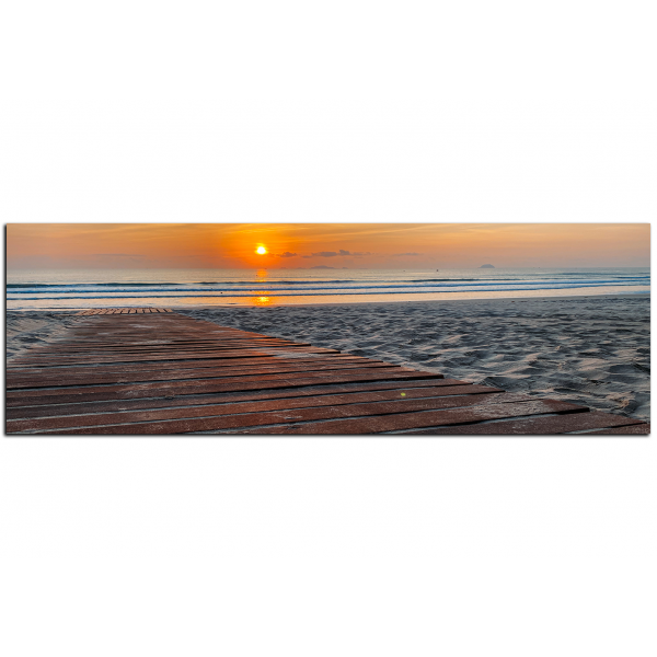 Obraz na plátně - Úsvit na moři - panoráma